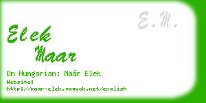 elek maar business card